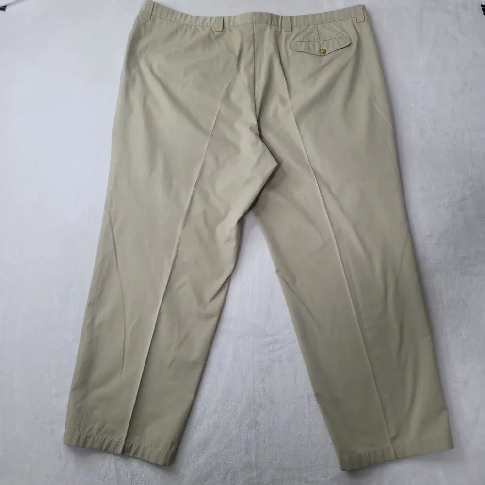 VTG Burberrys Leisure Men's Beige Pleated Chino Pants Talla 60 US Size 44x27 - Picture 2 of 11